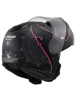 Kask szczękowy LS2 FF908 Strobe II Lux czarno-różowy matowy
