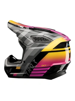 Kask enduro Thor Fleet szaro-różowo-żółty