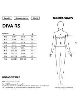 Kurtka motocyklowa damska skórzana Rebelhorn Diva RS czarno-niebieska