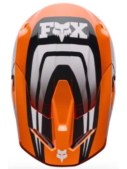 Kask enduro dziecięcy Fox V1 Draft czarno-biało-pomarańczowy