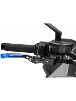 Regulowana dźwignia hamulca PUIG 4.0 Evo z zawiasem 90 stopni [przedłużana] niebieska