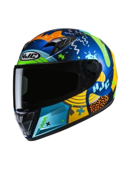 Kask integralny dziecięcy HJC Y10 Mika niebiesko-żółty
