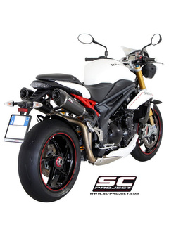 Tłumiki stożkowe carbon Slip-on SC-Project do Triumph SPEED TRIPLE 1050 [11-15]
