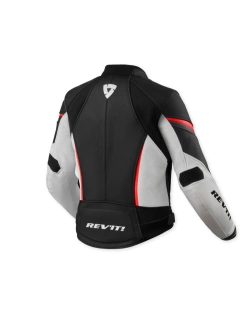 Kurtka motocyklowa damska skórzana REV’IT! Xena 4 biało-fluo czerwona