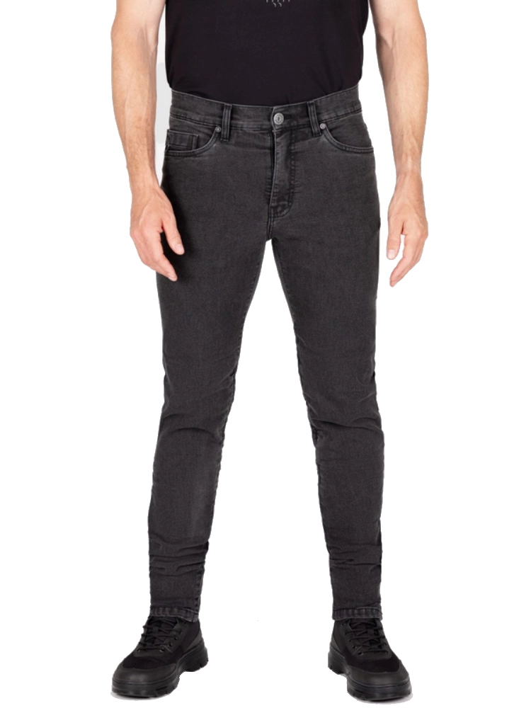 Jeansy motocyklowe Knox Colton Slim Charcoal czarne