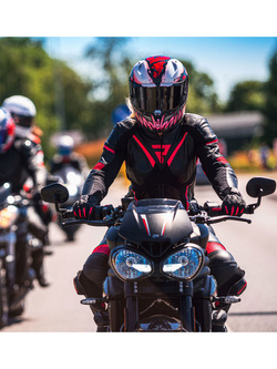 Kurtka motocyklowa damska Rebelhorn Rebel czarno-różowa