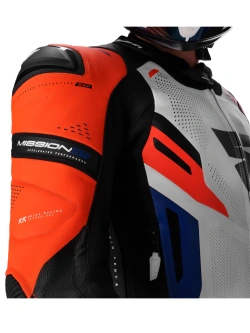 Kurtka motocyklowa skórzana Shima Mission ST G2 niebiesko-biało-czerwona