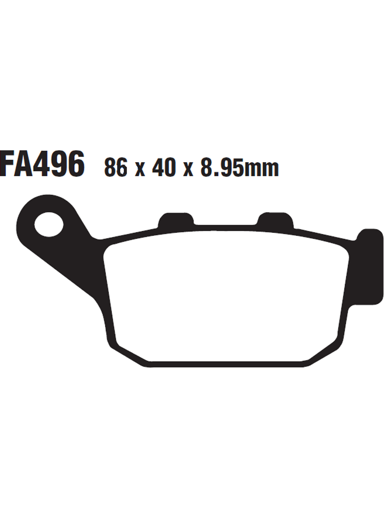 Klocki hamulcowe EBC FA496V 86 x 40 x 8.95mm na tył.