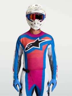 Bluza cross Alpinestars MX Techstar Maven biało-czerwono-niebieska