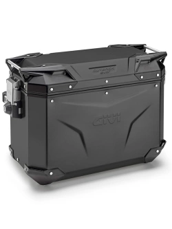 Kufer boczny aluminiowy GIVI Trekker Outback Evo Black Line czarny matowy, lewy [poj.: 48 l]