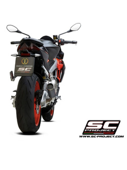Pełny układ wydechowy SC-Project z tłumikiem motocyklowym CR-T Aprilia Tuono 660 (21-) włókno węglowe