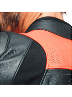 Kurtka motocyklowa skórzana Dainese Racing 4 perforowana czarno-czerwona