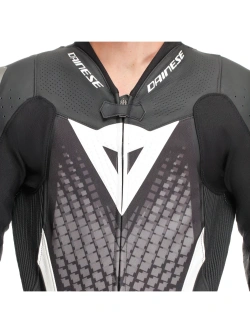 Kombinezon motocyklowy jednoczęściowy Dainese Laguna Seca 6 biało-czarny