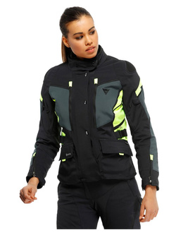 Kurtka motocyklowa tekstylna damska Dainese Carve Master 3 Gore-Tex czarno-fluo żółta