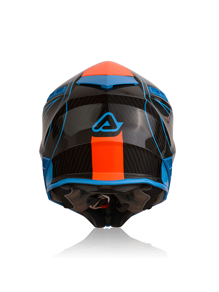 Kask enduro Acerbis Steel Carbon czarno-niebiesko-pomarańczowy