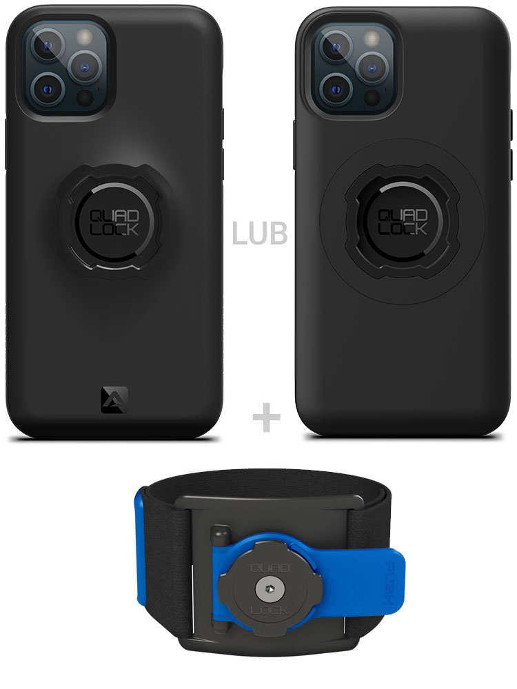 Zestaw do biegania: etui na telefon iPhone 12 / 12 Pro + opaska sportowa Quad Lock