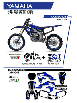 Komplet plastików i naklejek UFO Apodis do Yamahy YZF 250 (19-), YZF 450 (18-) czarny