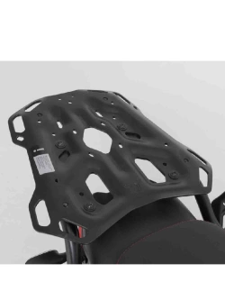 Zestaw: kufer centralny czarny TRAX ADV + stelaż Adventure-rack SW-Motech Moto Guzzi V85 Strada (24-) [poj.: 38 L]