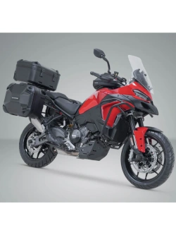 Zestaw: kufry boczne DUSC L + kufer centralny DUSC XL + stelaże PRO + stelaż Adventure-Rack SW-Motech Ducati Multistrada V2/ S (12,13,14) (24-) [poj.: 1 x 55l + 2 x 41l]