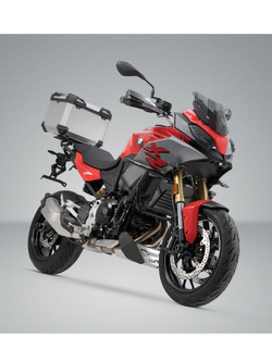 Zestaw: kufer centralny srebrny TRAX ADV + stelaż Street-rack SW-Motech BMW F 900 R / XR [19-] [pojemność: 38 L]