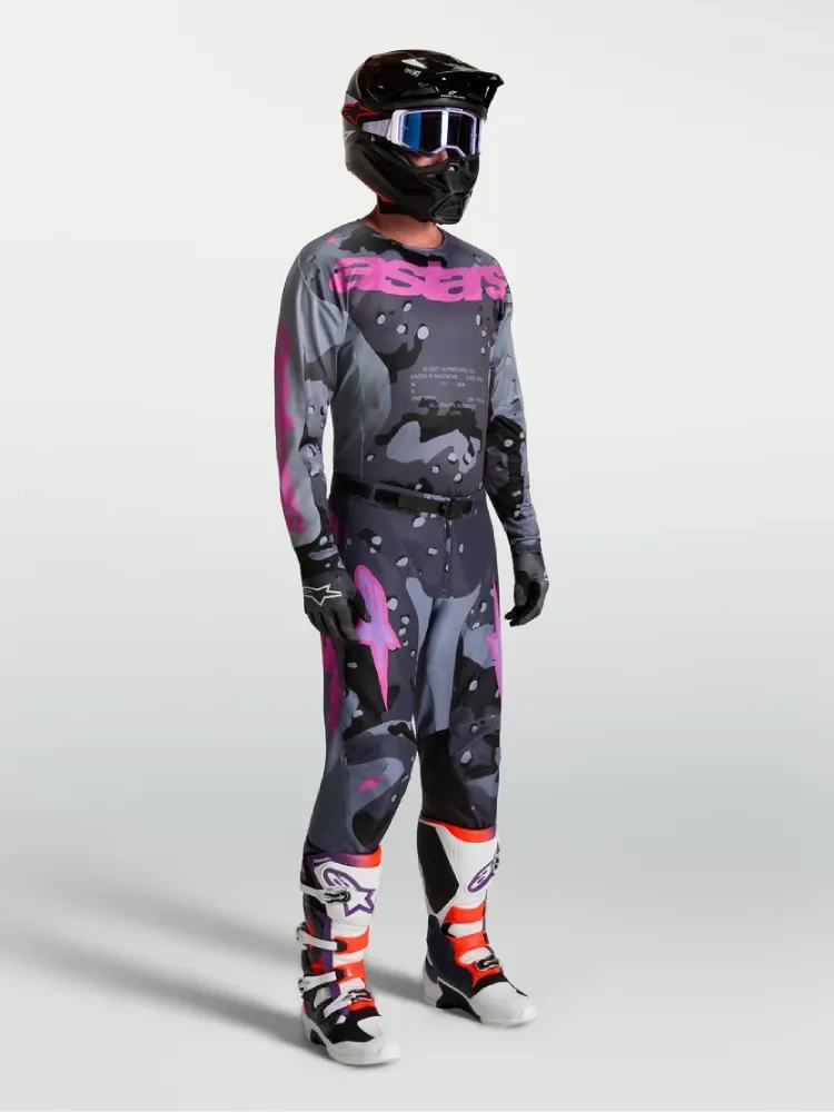 Spodnie cross Alpinestars MX Racer Lone szaro-fioletowe