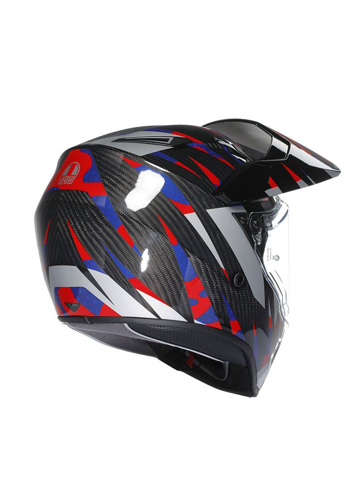 Kask adventure AGV AX9 Steppa czarno-czerwono-niebieski