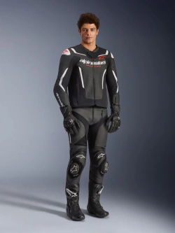 Kurtka motocyklowa skórzana Alpinestars GP Force Airflow v2 czarno-biała