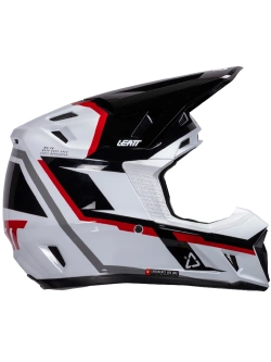 Kask enduro Leatt Moto 7.5 V25 czarno-szaro-czerwony z goglami czarno-czerwonymi
