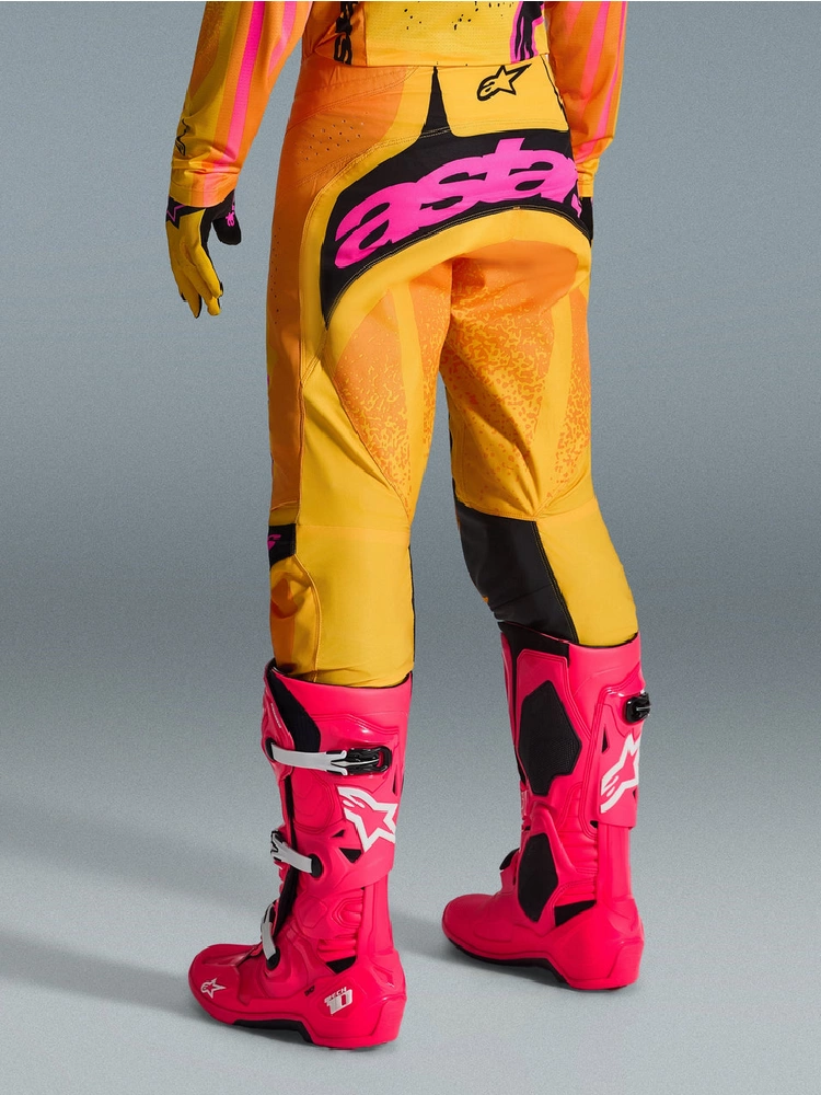 Spodnie cross Alpinestars MX Techstar Nomur pomarańczowo-żółto-czarne