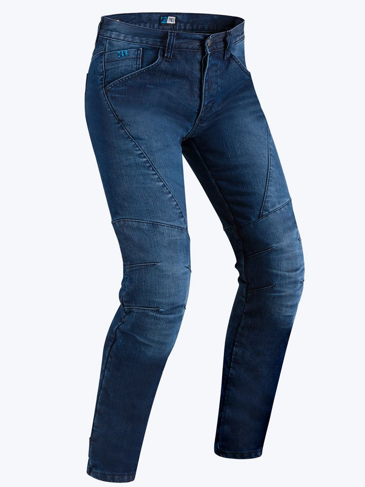 Jeansy motocyklowe PMJ Titanium niebieskie