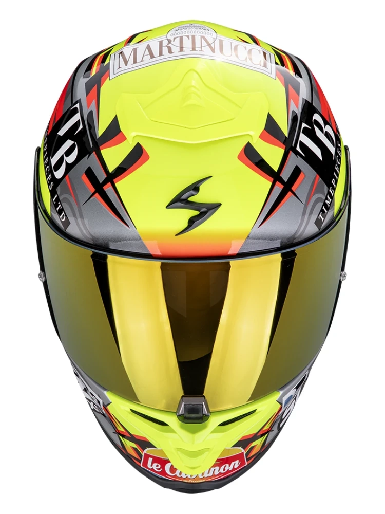 Kask integralny Scorpion EXO-R1 EVO II Air Aron Misano srebrno-żółto-niebieski