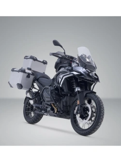Zestaw: kufry boczne + kufer centralny TRAX ADV + stelaże SW-Motech BMW R 1300 GS (23-) srebrne