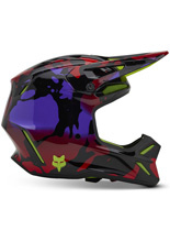 Kask enduro Fox V3 Throttle czarno-czerwono-fluo