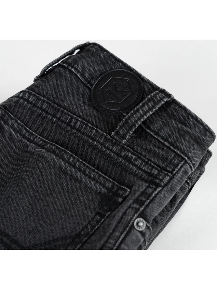 Jeansy motocyklowe Knox Colton Slim Charcoal czarne