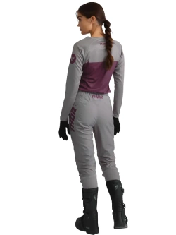 Rękawice cross damskie Thor Ridemode Static szare