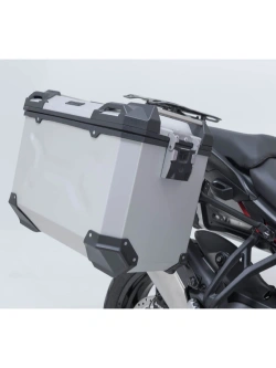 Zestaw: kufry boczne + kufer centralny TRAX ADV + stelaże SW-Motech Ducati Multistrada V2/ S (24-) srebrne