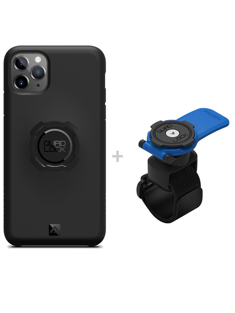 Zestaw: etui na telefon iPhone 11 Pro Max + uchwyt Quad Lock montowany za pomocą paska z szybkozłączką