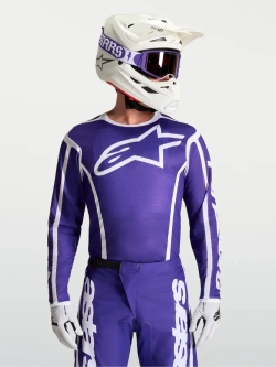 Bluza cross dziecięca Alpinestars MX Fluid Apex V2 biało-niebieska