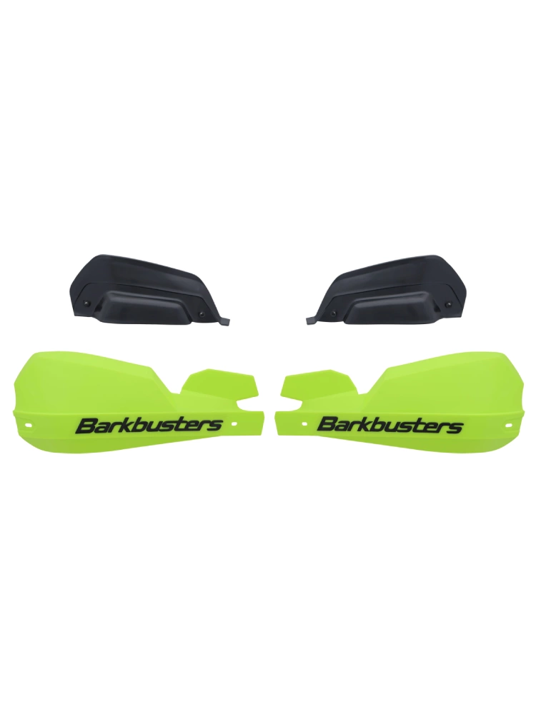 Osłony dłoni Barkbusters VPS z regulowanymi deflektorami, zielone fluo + zestaw montażowy Barkbusters Moto Guzzi V85 TT (24-)