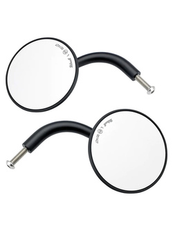 Lusterko motocyklowe uniwersalne Biltwell Round Short Arm czarne