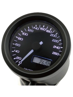 Prędkościomierz Daytona Velona48 czarny, 3 kolory LED [260 km/h]
