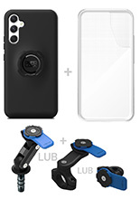Zestaw na motocykl: etui na telefon Samsung Galaxy A34 + wodoodporny pokrowiec + mocowanie Quad Lock