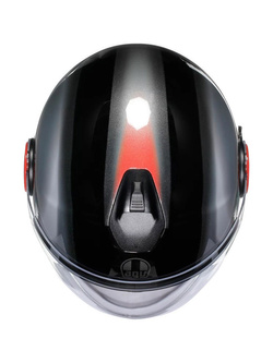 Kask otwarty AGV Eteres Levanto czarno-srebrno-czerwony