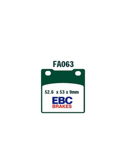 Klocki hamulcowe EBC FA063V 52.6 x 53 x 9mm NA TYŁ