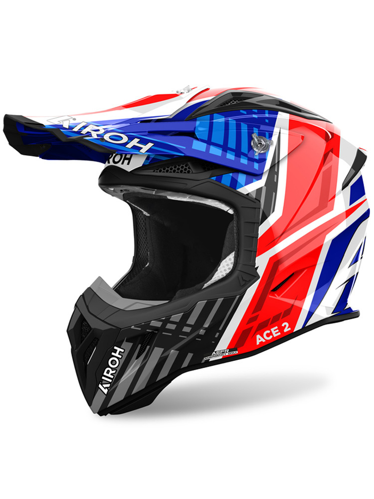 Kask enduro Airoh Aviator Ace 2 Ground niebiesko-czerwony