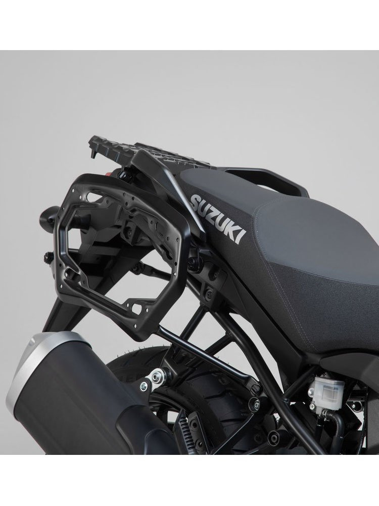 Zestaw: kufry boczne + kufer centralny + stelaże TRAX ADV SW-MOTECH do motocykla Suzuki V-Strom 1000 / XT (14-19)