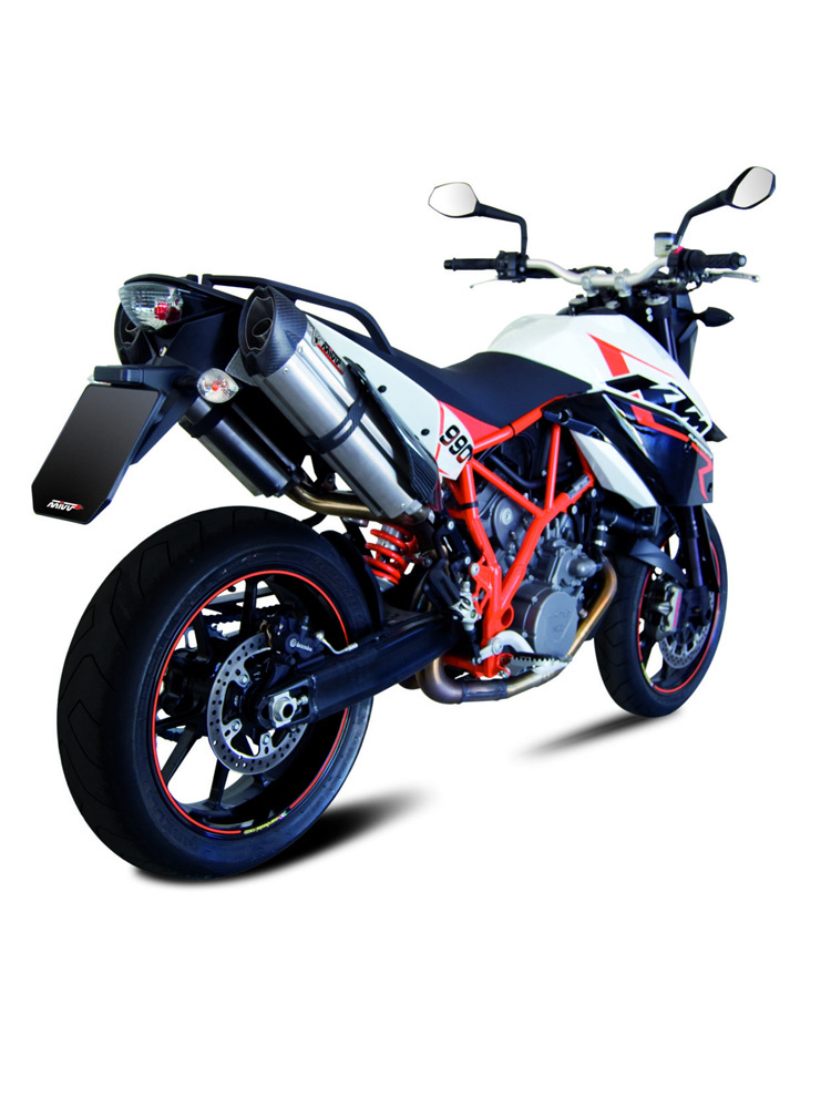 Tłumiki motocyklowe Bolt-On Line (Suono) MIVV do KTM 990 SMR (07-13) / LC8 950 SMR (05-06) srebrne