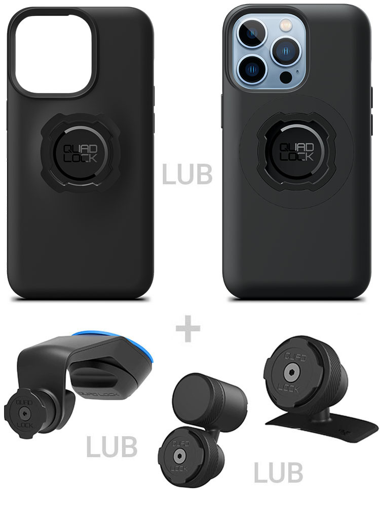 Zestaw do samochodu: etui na telefon iPhone 13 Pro + mocowanie Quad Lock