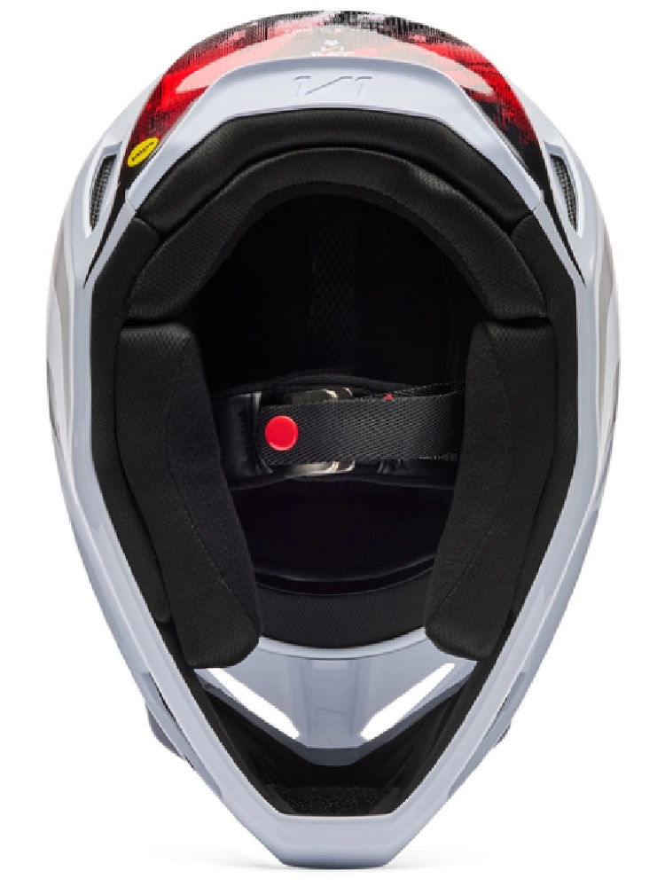 Kask enduro Fox V1 Kairos biało-czarno-czerwony