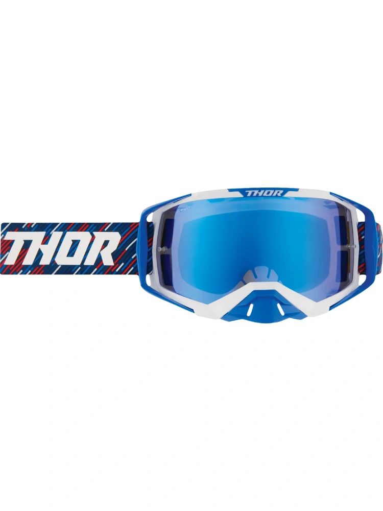 Gogle motocyklowe Thor Activate lustrzaną szybką niebieskie